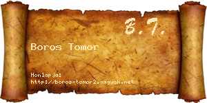 Boros Tomor névjegykártya
